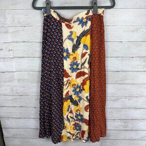 Daniel Rainn Floral Patchwork Maxi Skirt